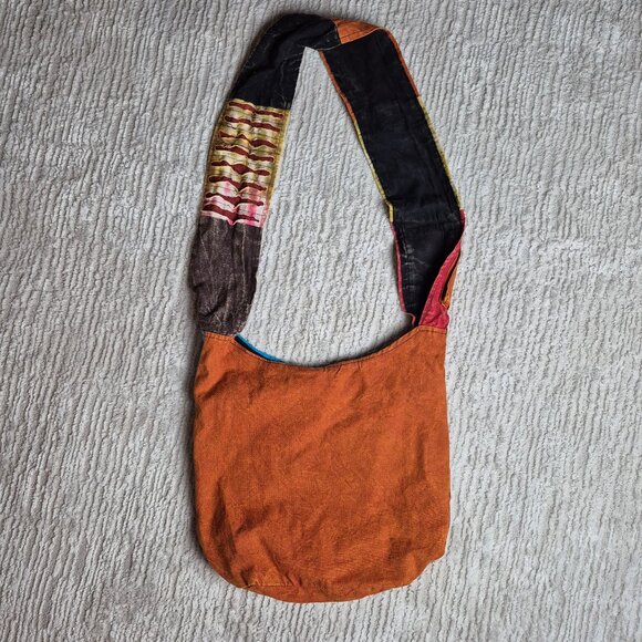 Rising International Patchwork Distressed Tye Die Multi Color Large Hobo Bag - Picture 3 of 16